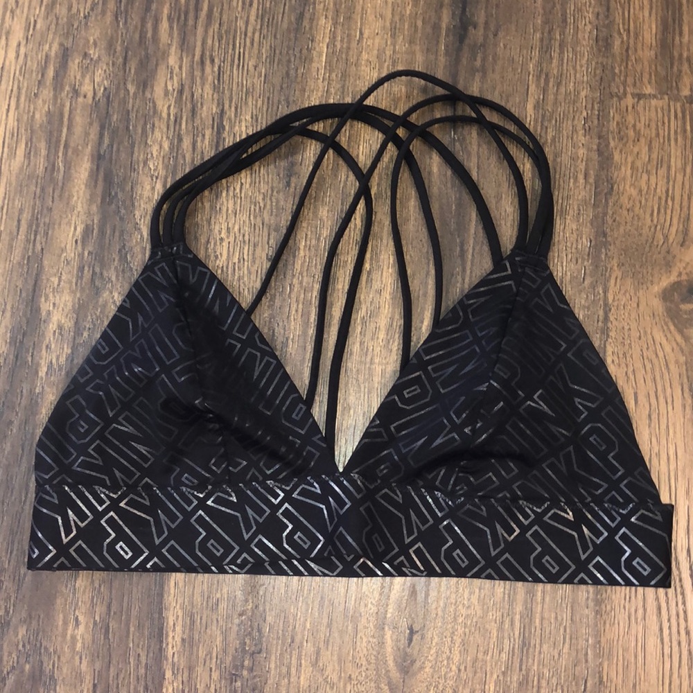 Pink bralette - black